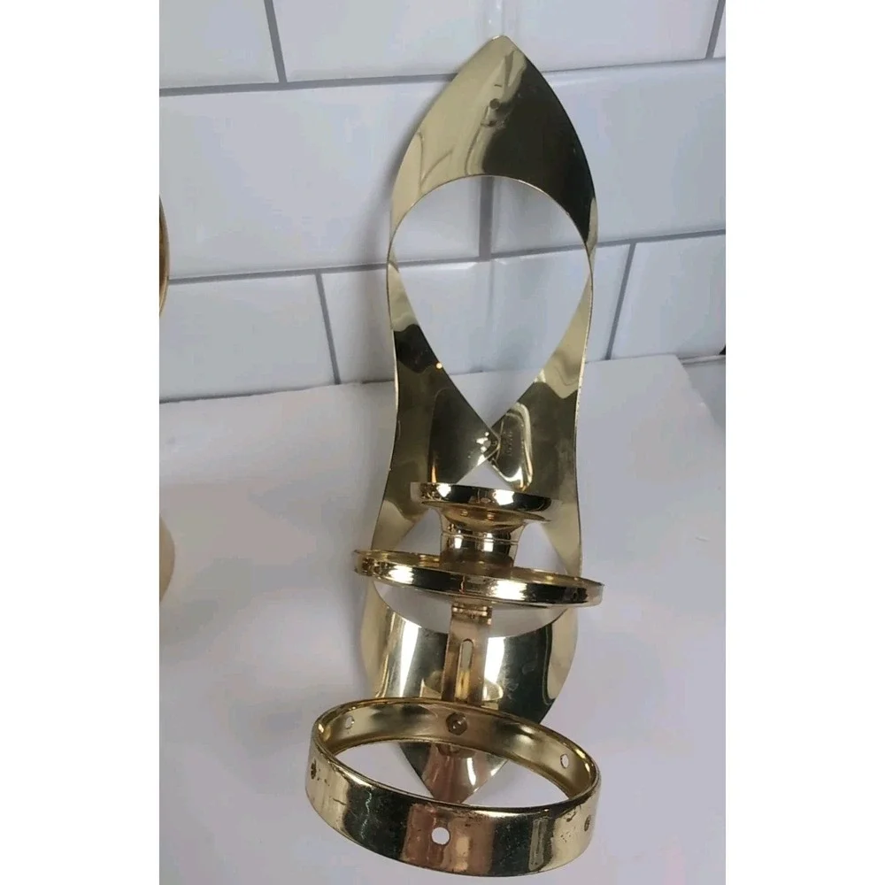 Vintage Mascot 3-piece Gold Tone Brass/Metal Wall Mount Sconces & Centerpiece